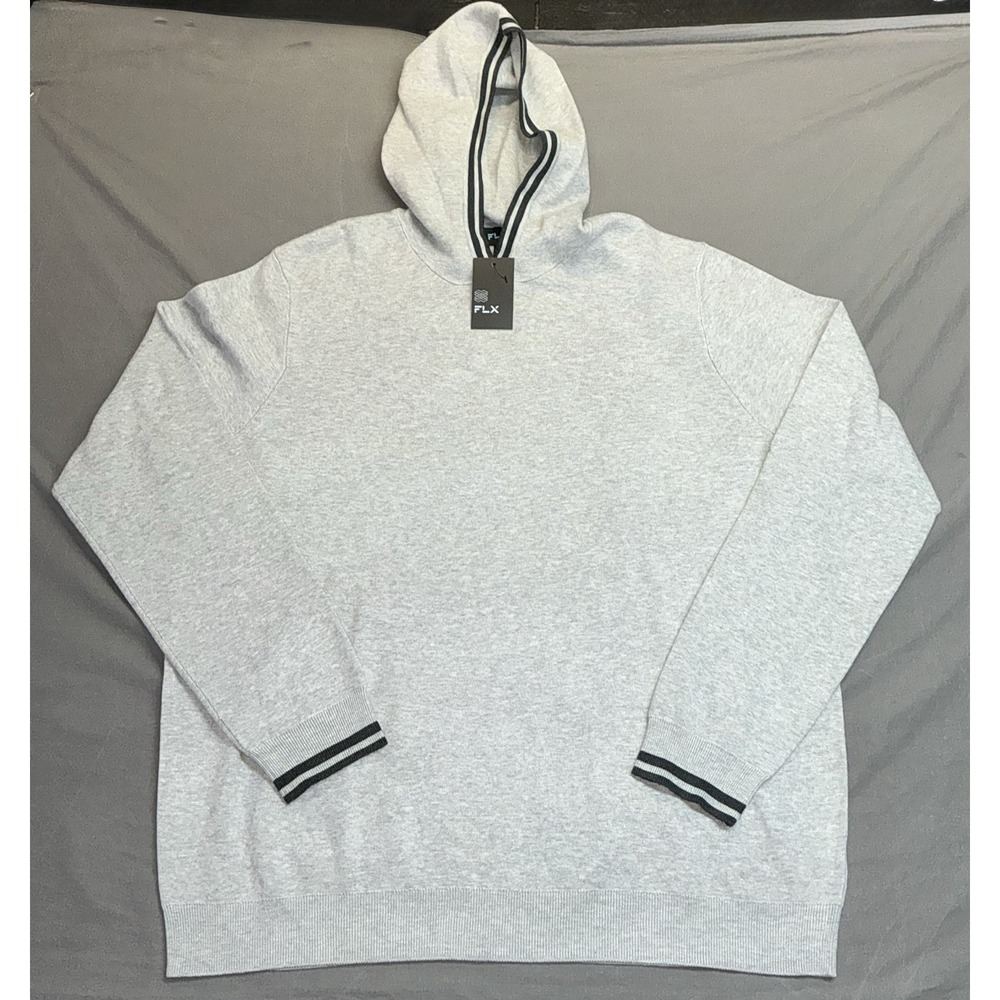 Men's Hoodie XXL Pullover Drawstring FLX Gray Long Sleeve NWT
